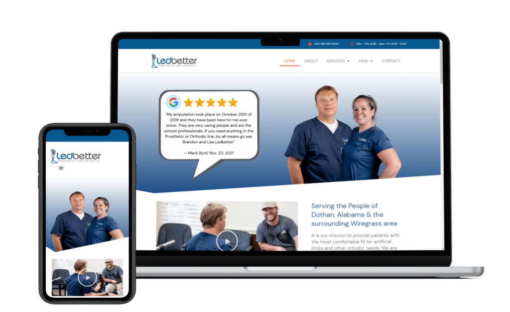 Ledbetter Prosthetics had been doing great using word-of-mouth, but now that they're available online, they are more trusted and have a steady stream of patients visiting their site daily.